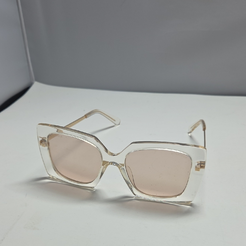 CHANEL Transparent Sunglasses with Soft Pink Lenses
